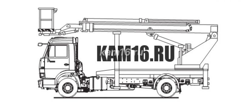 Автогидроподъемник ПСС-141.50Э (АПТ-50) (шасси КАМАЗ-6540 8х4)